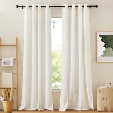 Semi-sheer soft-light curtains, double-panel, simple and versatile home window decoration.
