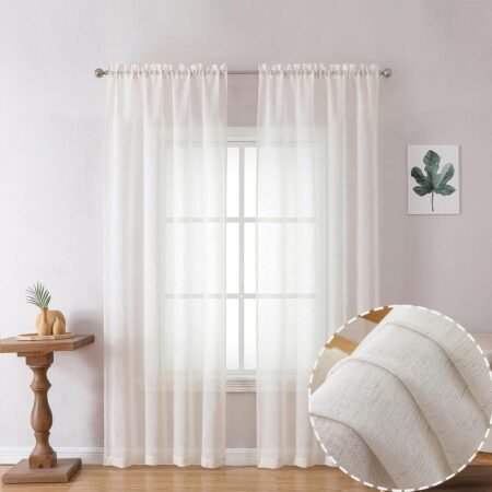 Lightweight sheer double-panel curtains, simple soft-light home decor window treatment