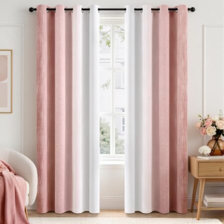 Ombre blackout curtains, full room darkening, thermal insulated, grommet, set of 2.