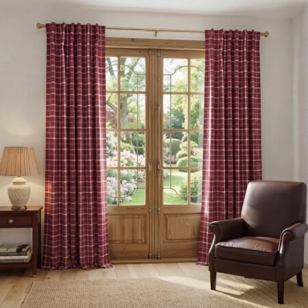 100% blackout buffalo plaid check curtains, rod pocket back tab, thermal insulated, single panel.