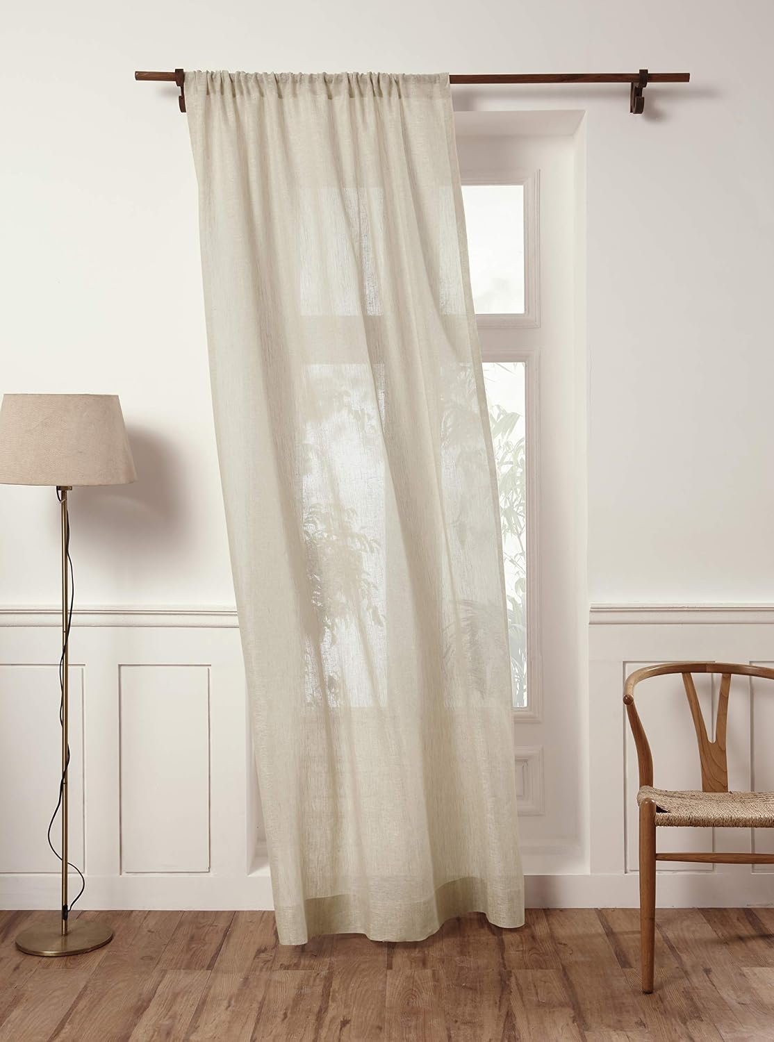 Solid color light and airy single-panel curtains Minimalist Soft Light Home Window Treatments