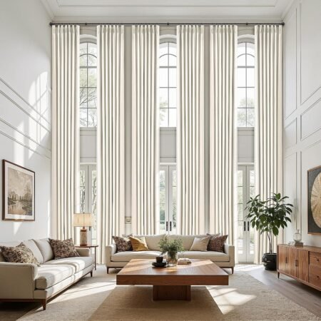 Extra Long Blackout Curtain Set; Blackout Decorative Curtains for High-Rise Spaces